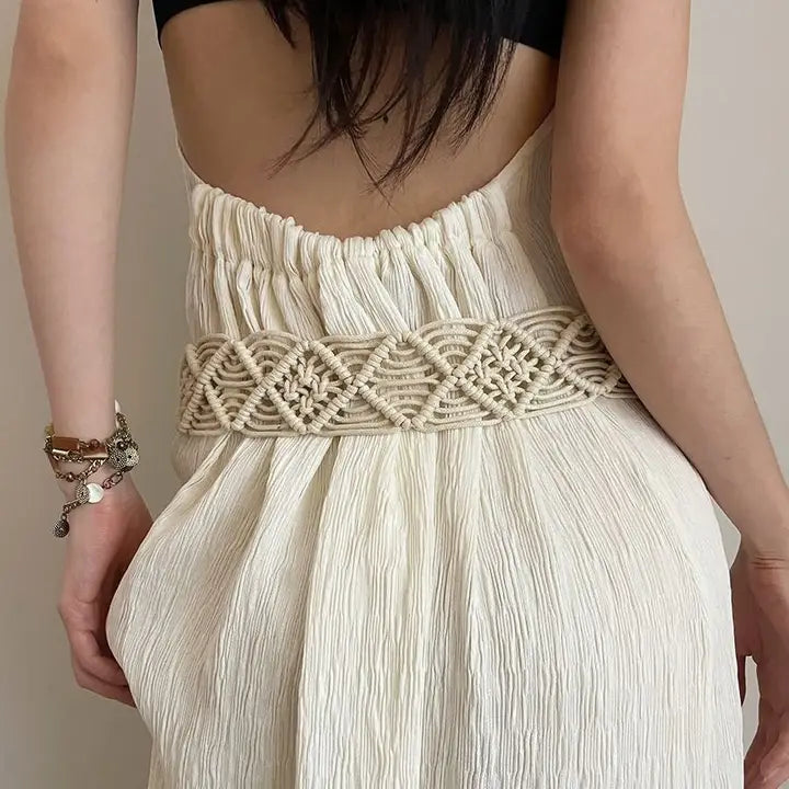 PREORDER Bohemian Braided Waist Rope For Women in Off-White