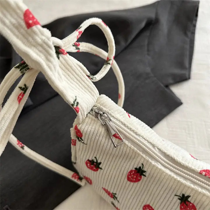 Strawberry Print Crossbody Bag