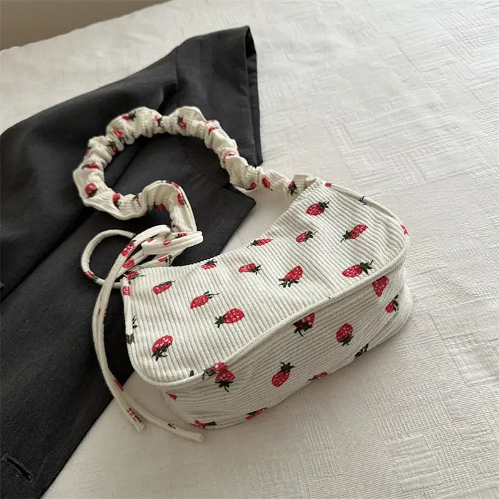 Strawberry Print Crossbody Bag