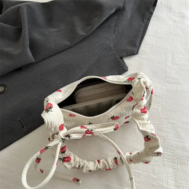 Strawberry Print Crossbody Bag