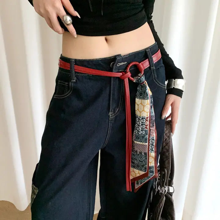 PREORDER: Red Silk Scarf Belt