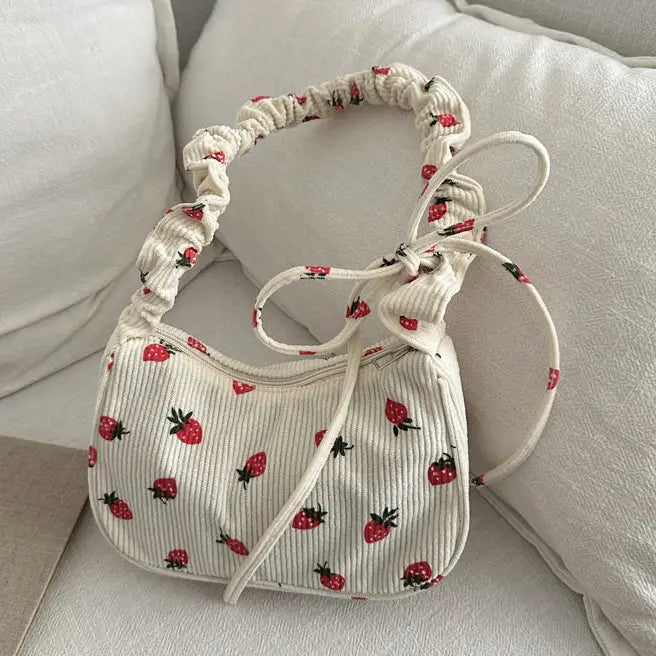 Strawberry Print Crossbody Bag