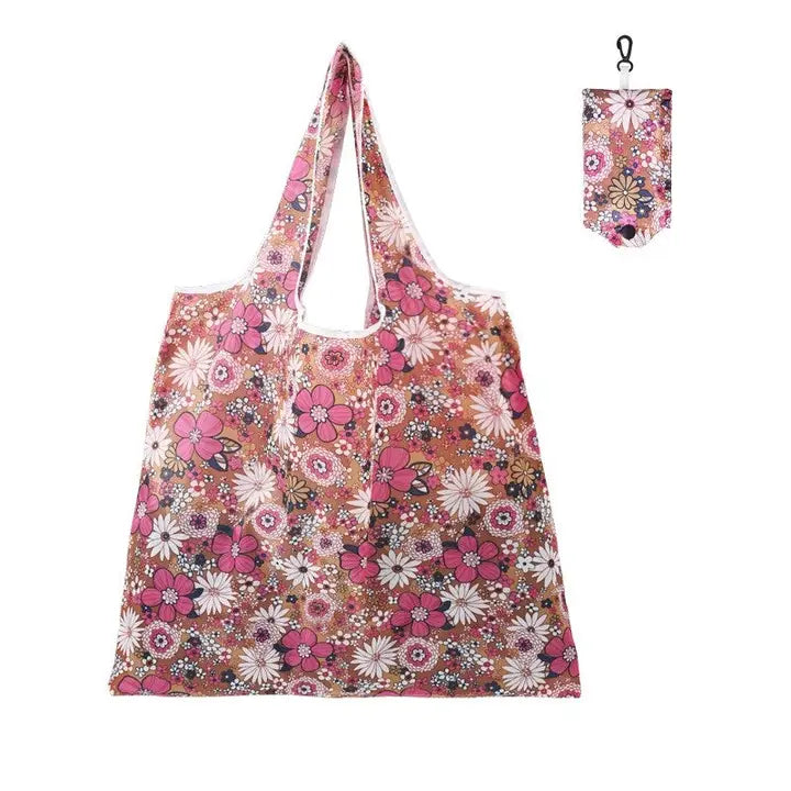 Foldable Shopping Bag With Floral Print
