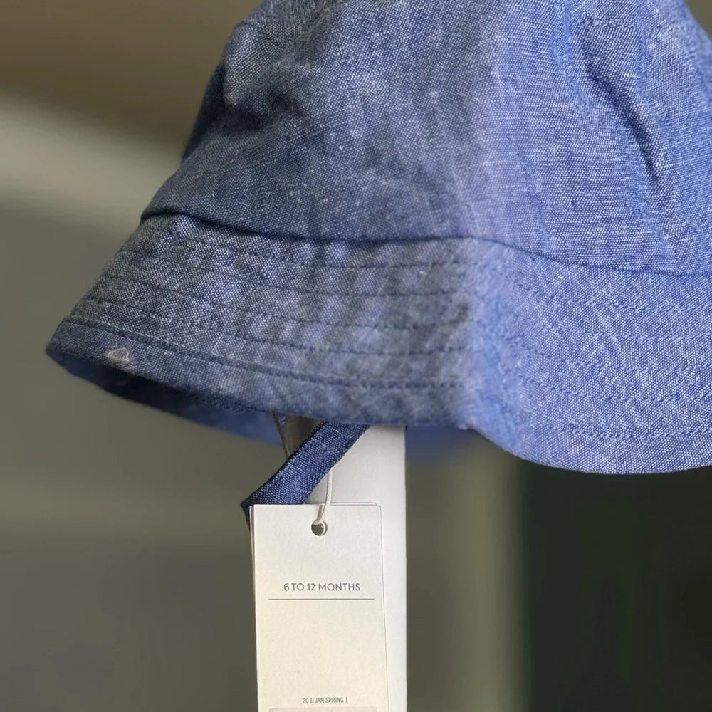 Janie and Jack Denim Blue Anchor Bucket Hat