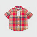 Janie and Jack Red and Blue Plaid Button Down Shirt