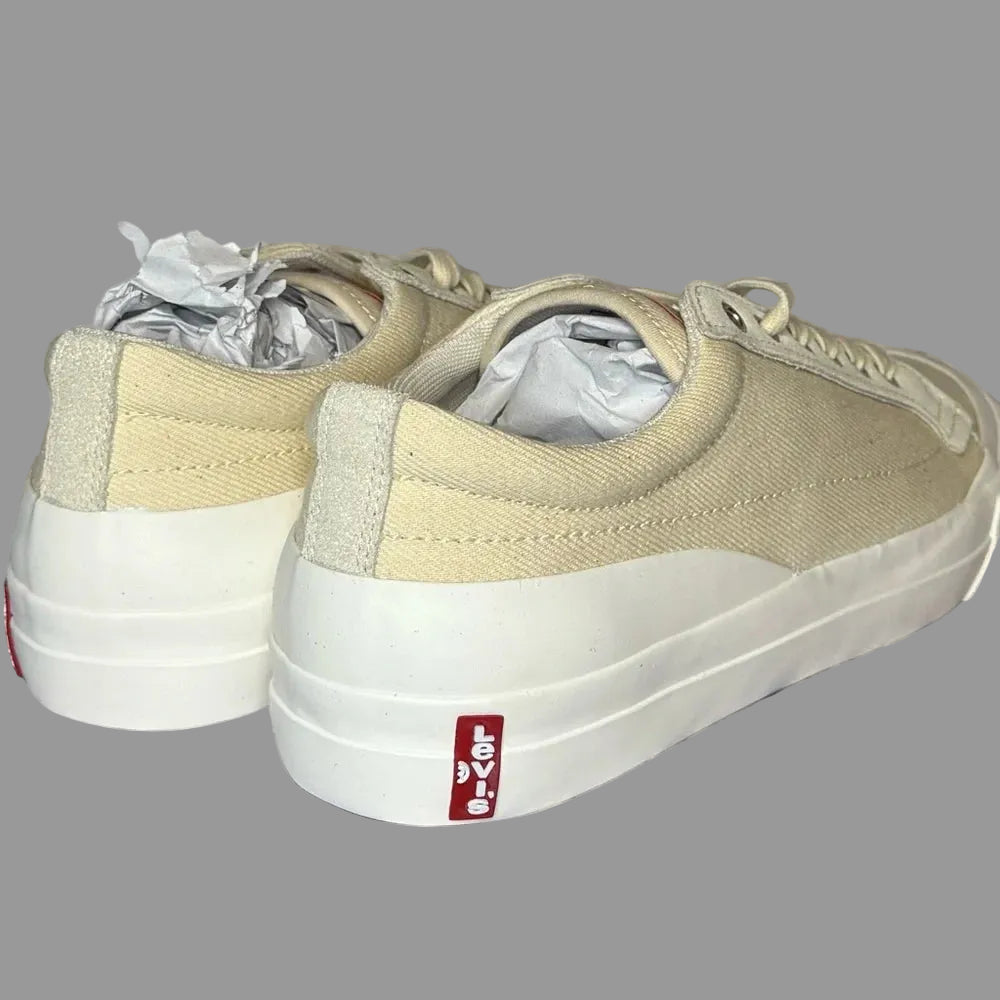 Levi's Men's Beige Canvas Low-Top Sneakers – Size 9