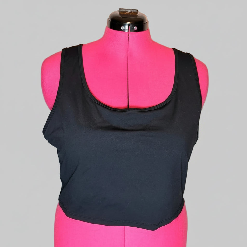 HALARA Black Crop Top with Crisscross Back