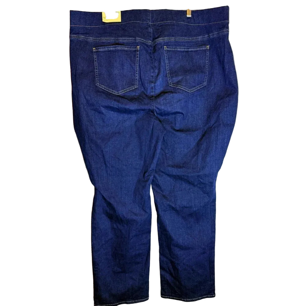 Blue jeans hanging on a wooden background