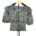 Free People Black & White Floral Blouse