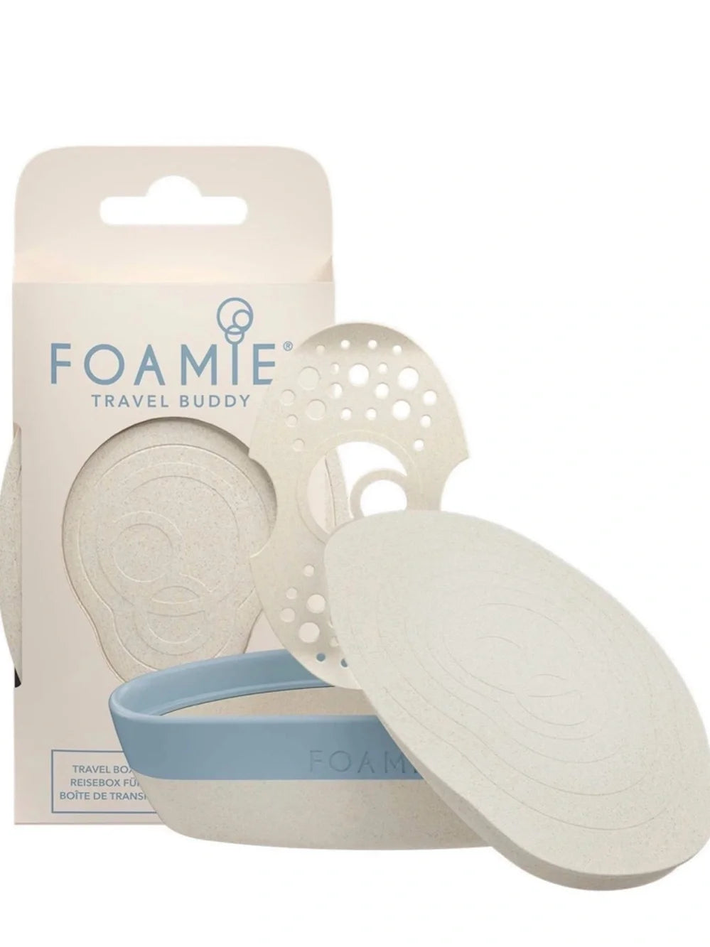 Travel Buddy Soap Box – Cream with Blue Accent