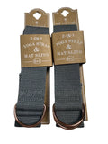 Set of Two: 2-in-1 Yoga Strap & Mat Sling in Charcoal Gray