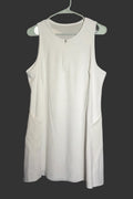 Athleta White Sleeveless Zip-Front Shift Dress