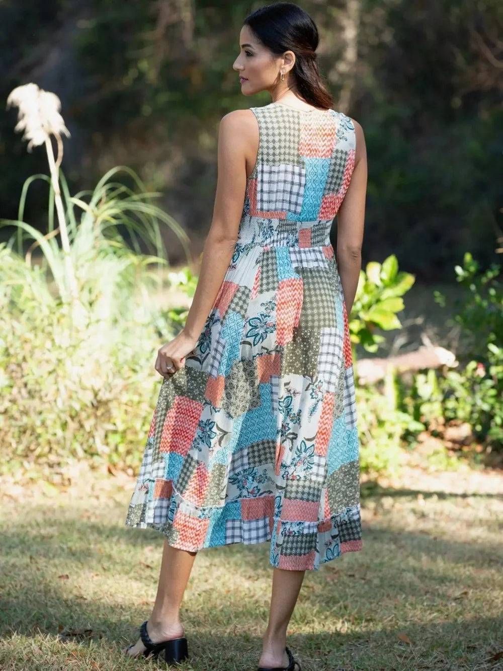 Sacred Threads Bohemian Blockprint Bliss Maxi Dress