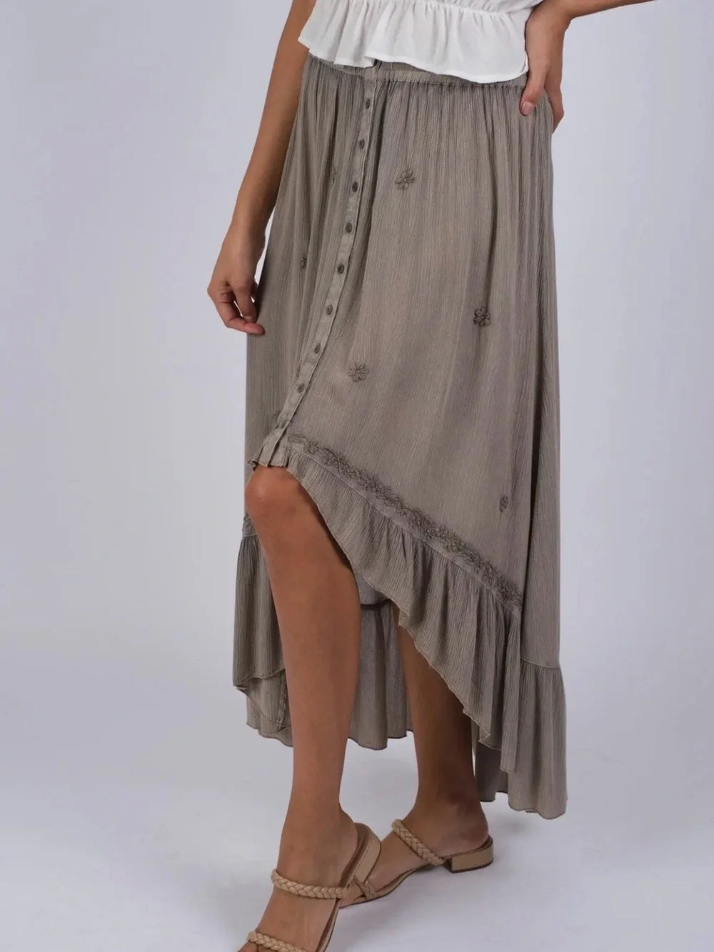 Sacred Threads Bohemian Dipped Hem Skirt