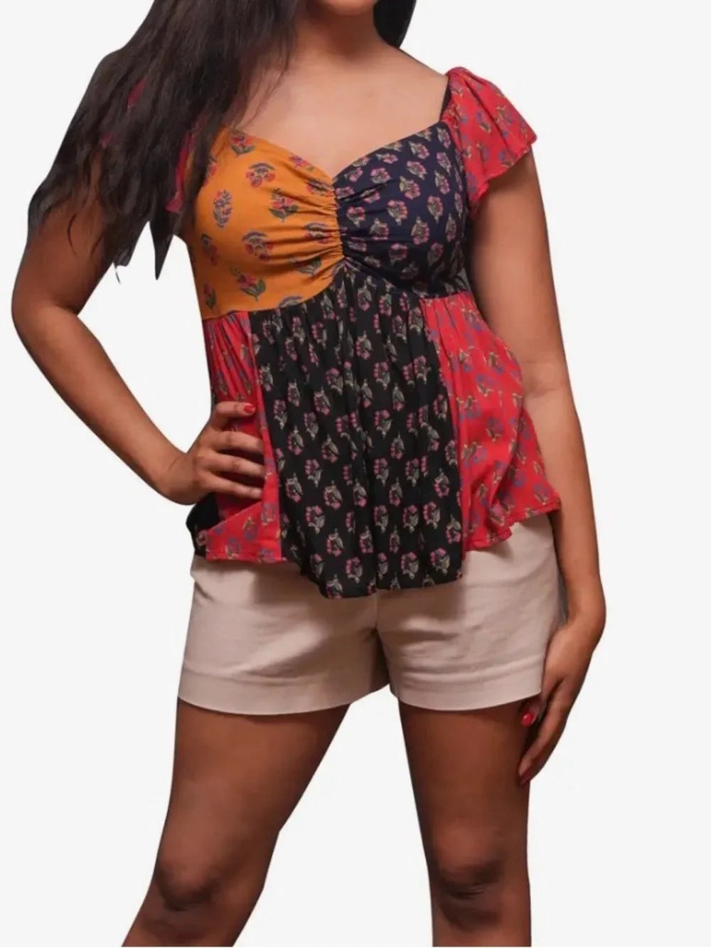 Sacred Threads Boho Patchwork Top