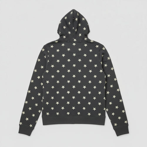 Alternative Star Print Pullover Hoodie in blue-gray – Size XXL, back view
