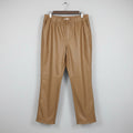 lisadnyc x The Drop Tan Faux Leather Pants – Size XXL, front view on hanger
