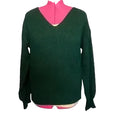 Cupshe Deep Green V-Neck Sweater with Ribbon Tie Back