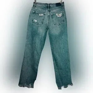 Pair of blue jeans on a white background