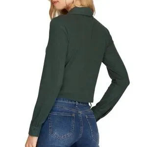 She + Sky green brushed knit top back view