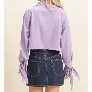 HYFVE lilac tie cuff jacket back view