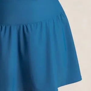 Shapermint Ocean Blue High-Waisted Flounce Swim Skirt