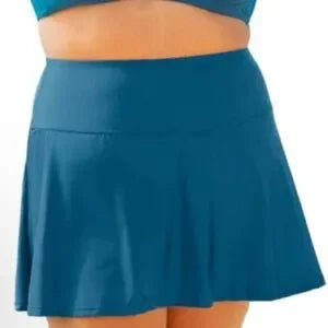 Shapermint Ocean Blue High-Waisted Flounce Swim Skirt