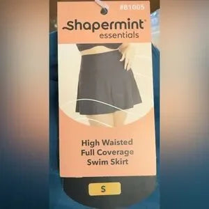 Shapermint Ocean Blue High-Waisted Flounce Swim Skirt