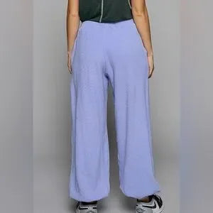 POL lilac thermal jogger pants back view